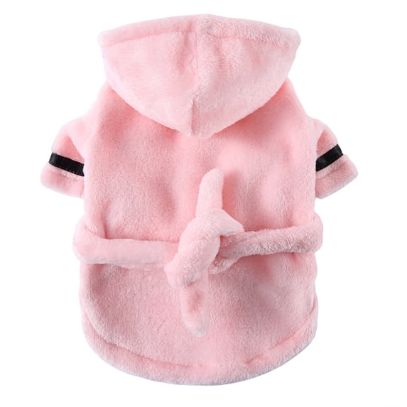 1Pc Pet Coral Fleece Robe, Warm Absorbent Quick-Dry Solid Color Bathrobe Towel For Cats & Dogs, Size S