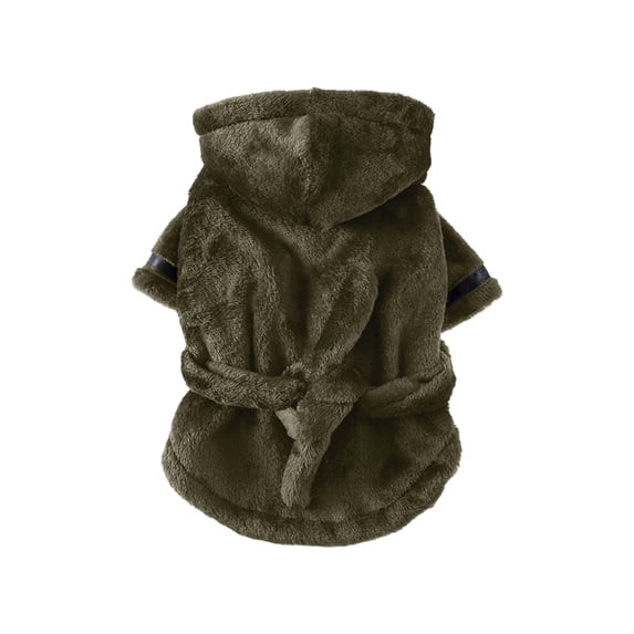 1Pc Pet Robe, Grey Coral Fleece Warm & Absorbent, Dog Cat Bath Towel Robe, Military Green M