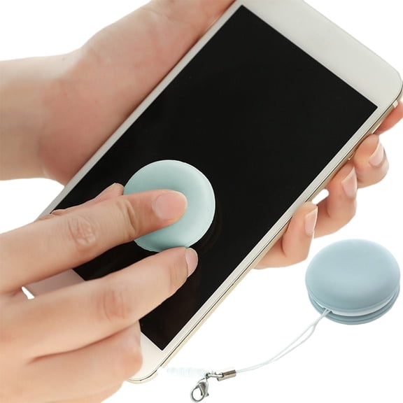 1Pc Phone Screen Cleaning Ball Touch Screen Cleaner with Case,Portable Screen Cleaning Tool,Multifunctional Eyeglasses Cleaner,Mobile Phone Screen Wipes Glass Cleaning Wipes Key Pendant,Green,1.37"