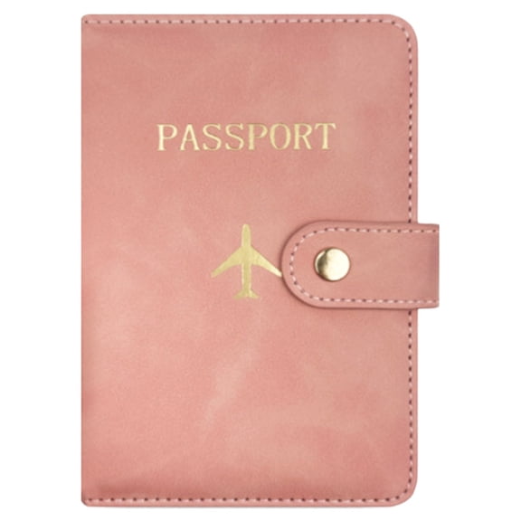 1Pc Pink Bride Passport Cover Wallet with Secure Snap, Cute Honeymoon Travel Accessories Gift for Future Mrs Wedding Registry