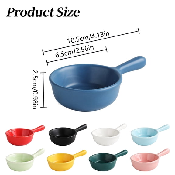 1Pc Pink Ceramic Dipping Bowl With Handle Mini Seasoning Dish Small Serving Bowl For Sauce Condiment Side Dishes