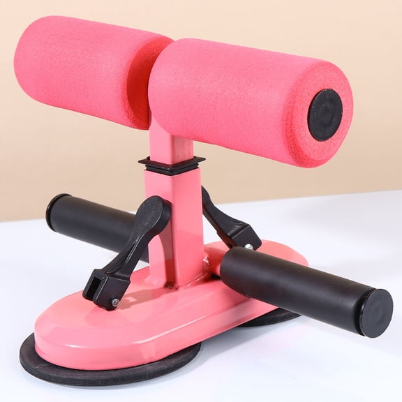 1Pc Pink Fitness Bar with Four Gear Height Adjustment and Double Suction Cups for Home Use