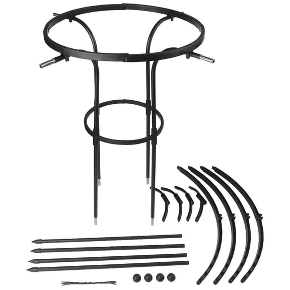 1Pc Plant Support Frame Black Outdoor Climbing Plant Garden Grid Frame Arched Grid Frame Vine Support 90/120/150/180/210Cm Parts