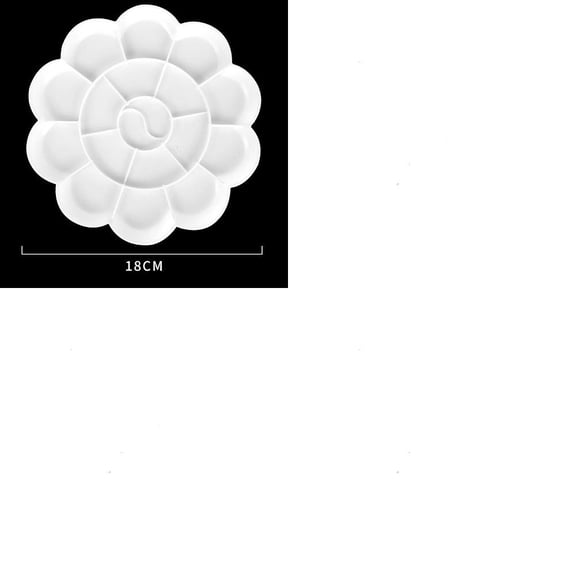 1Pc Plastic Artist Painting Palette Paint Color Mixing Trays Flower 180mm