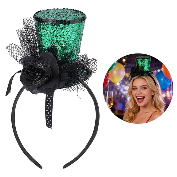 1Pc Plastic Hair Bands with PVC & Cloth Hat Lime Green 120x130mm