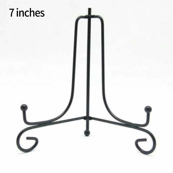 1Pc Plate Stands Iron Display Easel Photo Picture Bowl Dish Book Holder Frame Black