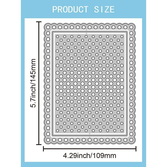 1Pc Polka Dot Background Frame Cut Dies Polka Dot Theme Carbon Steel Cutting Dies Stencils for DIY Scrapbooking Journal Photo Album Decorative Embossing Paper Card Crafts Supply 144x109x0.8mm