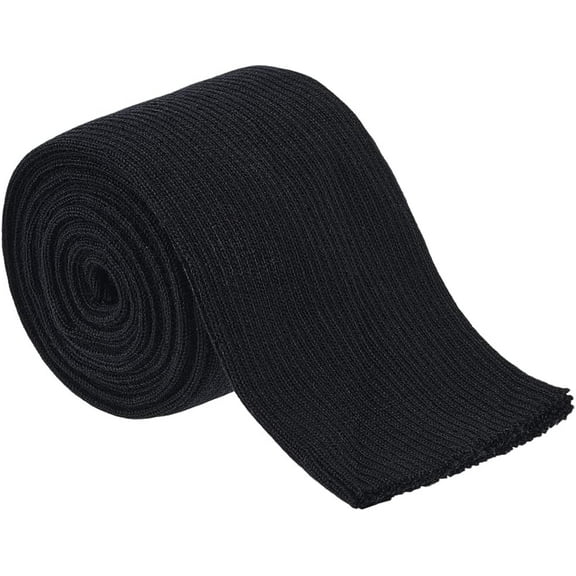 1Pc Polycotton Ribbing Fabric for Cuffs Waistbands Neckline Collar Trim Black 1090~1100x72~75x3~4mm
