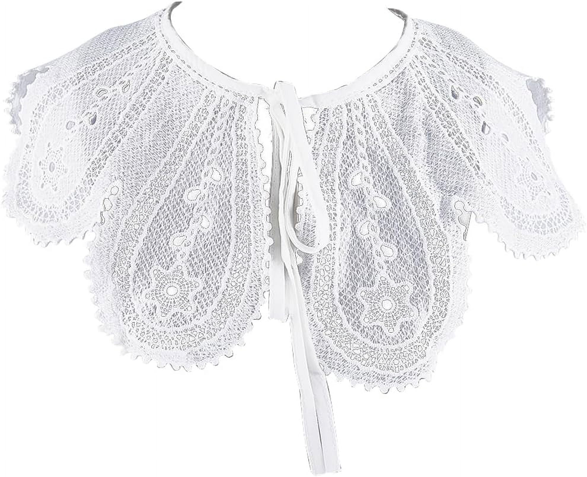 1Pc Polyester Computerized Embroidery Flower Collar Detachable Lace ...