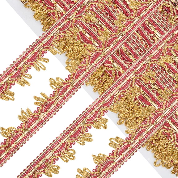 1Pc Polyester Ribbon Clothing Ornament Curtain Decoration FireBrick 1 inch(25mm)