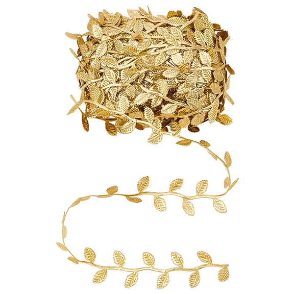 1Pc Polyester Ribbon Leaf Gold 1-5/8 inch(40mm) 30yards/pc DIY