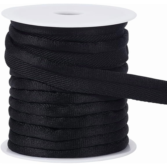 1Pc Polyester Twist Lip Cord Trim Upholstery Trim Edge Sewing Piping Cord for Curtain Sofa Decoration Black 5/8 inch(15mm) 10 Yards/pc