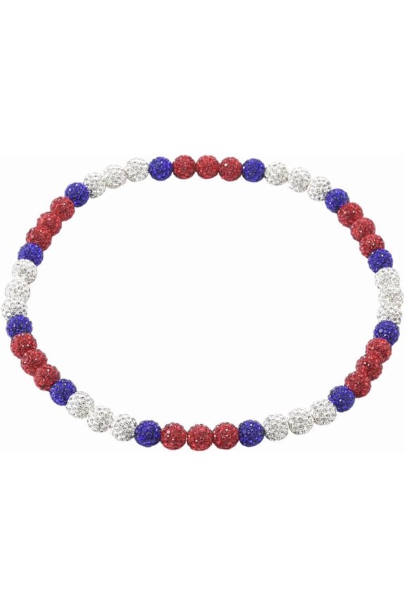 1Pc Polymer Clay Rhinestone Round Beaded Stretch Necklaces 17.72 inch(45cm) for Handmade