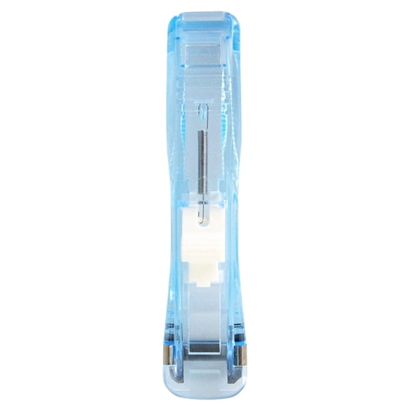 1Pc Portable Binder Clip Stapler Or 50Pcs Reusable Clips, Durable Handheld Paper Clam Clip Dispenser, Mini Push Stapler, Reusable Handheld Fast Paper Clipper for Office Home(Blue,4.5x1")