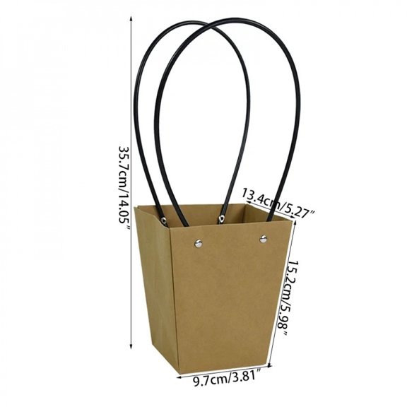 1Pc Portable Flower Box Paper Handy Gift Bag With Handhold Wedding Rose Party Gift Box Candy Cake Packaging Bag Box for Birthday