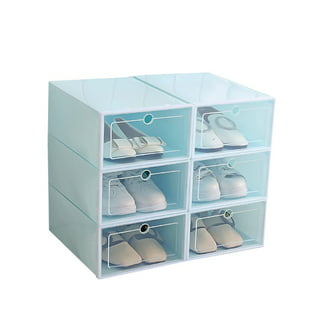 1pc Plastic Shoe Storage Box, Minimalist Multi-grid Foldable Random Color Shoe  Storage Box For Home