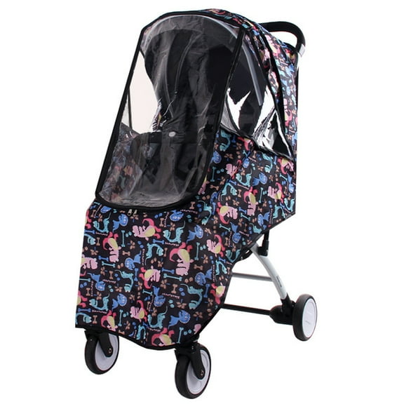 1Pc Portable Waterproof Rain Cover Weatherproof Shield Wind Canopy Pushchair Mesh Ventilation
