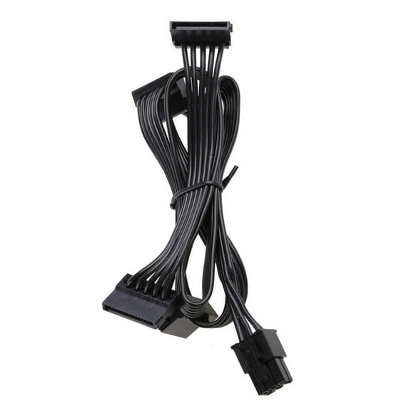 1Pc Practical PC Server 6Pin to 4 Power Cable Adapter Splitter Cable 18AWG Black 85cm