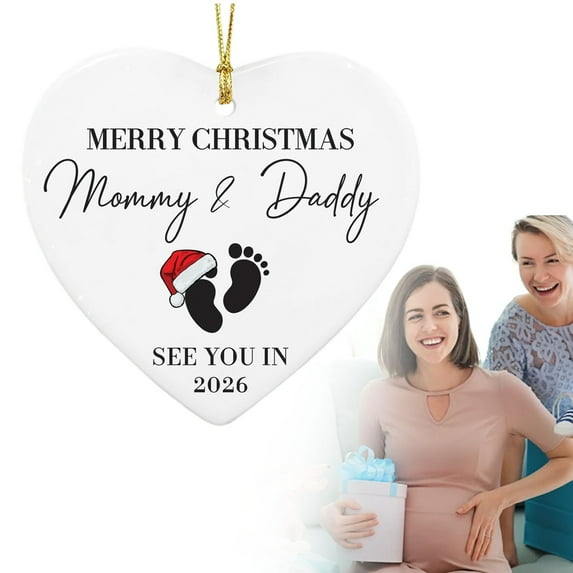 1Pc Pregnancy Announcement Gifts for Husband Wife Family,Gender Reveal Gifts,Pregnancy Gift for Expecting Mom,For New Mom,New Dad,New Parents for Christmas Ornament 2026 Gifts for Expecting Parents