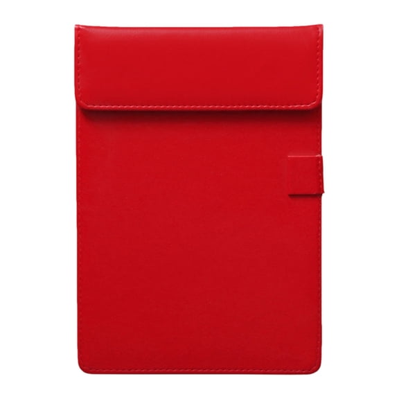 1Pc Premium Leather Small Clipboard, Mini Memo Size & A5 Compatible Slim Writing Pad Holder, Compact 6x9 Professional Clipboard for Nurses & Servers, Burgundy Red
