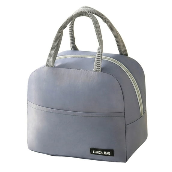 1Pc Premium Lunch Bag for Women & Men Adult Insulated Lunch Box, Small Leakproof Cooler Food Lunch Containers Reusable High Capacity Lunch Tote Bags for Work, Travel, Outdoor(Grey,9x5.5x7.8")