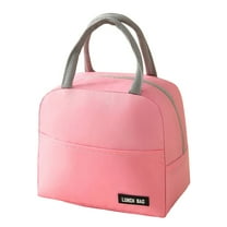 1Pc Premium Lunch Bag for Women & Men Adult Insulated Lunch Box, Small Leakproof Cooler Food Lunch Containers Reusable High Capacity Lunch Tote Bags for Work, Travel, Outdoor(Pink,9x5.5x7.8")