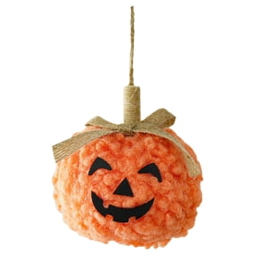 1Pc Pumpkin Figurine Cute Pumpkin Ghost Figurine Cloth For Desk Shelf Orange