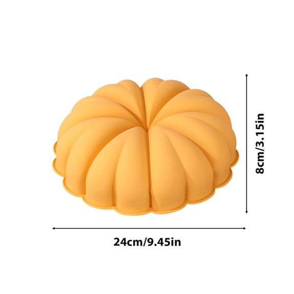 1Pc Pumpkin Silicone Bundt Cake Pan, 9 Inch Large Pumpkin Shaped Silicone Mold Nonstick Baking Cake Mold for Thanksgiving Halloween Cakes Loaf Muffin Brownie