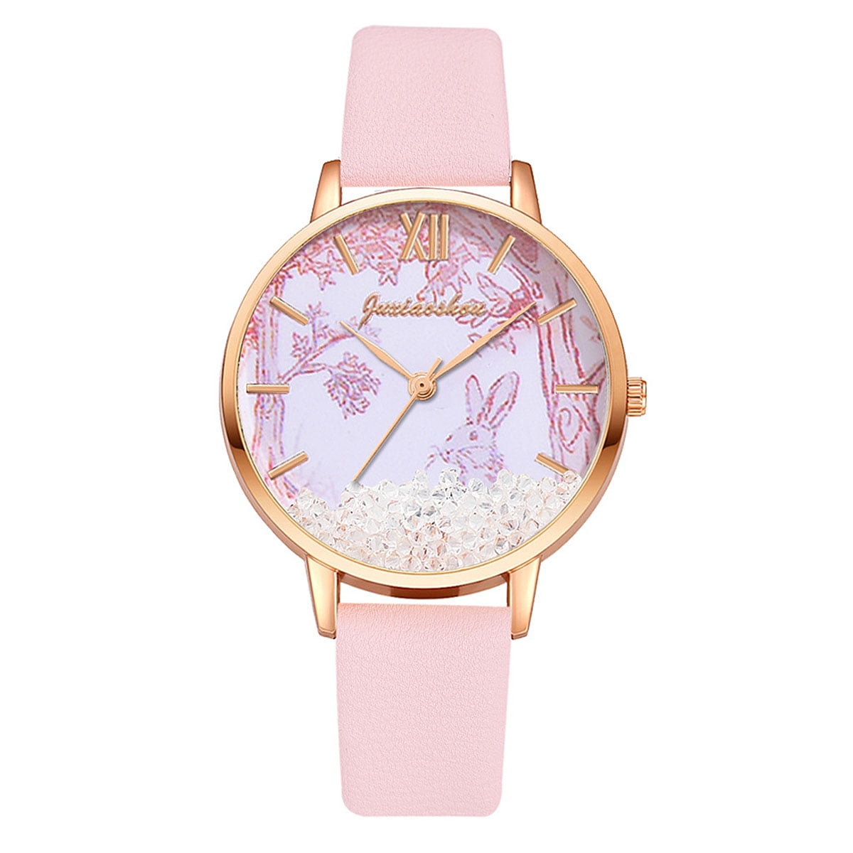 6pcs/set Women's Watches, Fashionable & Minimalist Butterfly & Letter  Design Stainless Steel Strap Watch With Rhinestone & Rose Gold Tone, With Luxury  Watch/ Jewelry Set