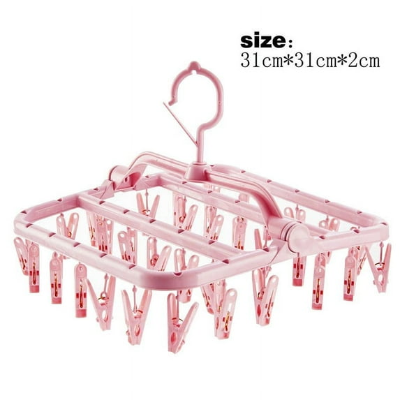 1Pc Rack Hanger Clearance! Multi Clip Hanger Plastic Foldable Household Windproof Clip Socks Underwear Home Textile Storage