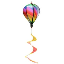 HOMEMAXS Rainbow Hot Air Balloon Wind Spinner with Rotating Sequins for Outdoor Decor Plastic Lightweight Portable