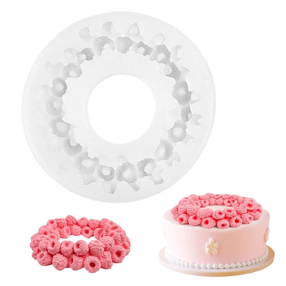 1Pc Raspberry Mold Silicone, 3D Berry Shaped Cake Pop Molds for Baking, Realistic Raspberry Rings Mousse Mold for Chocolate, Candy, Fondant, Soap Making, Non-Stick Easy Release Pastry Decorating Tool