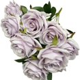 thumbnail image 1 of 1Pc Realistic Fake Roses,Artificial/Fake/Faux Flowers - Rose Bunch,Totally 9 Heads,Realistic Faux Roses Stem Fake Roses Bouquet for Wedding,Mother's Day,Valentines Day Party Decoration,O,3.74x17.72", 1 of 9