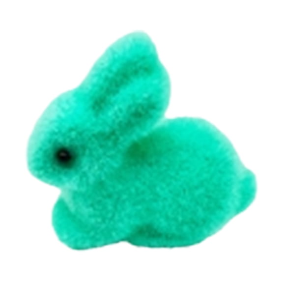 1Pc Realistic Fluffy Crouching Rabbits,Fluffy Bunny Statue, Small Rabbit Figurine, Easter Bunny Miniature Decor, Realistic Easter Bunny, Flocked Bunny Ornament, Rabbit Statue for Home