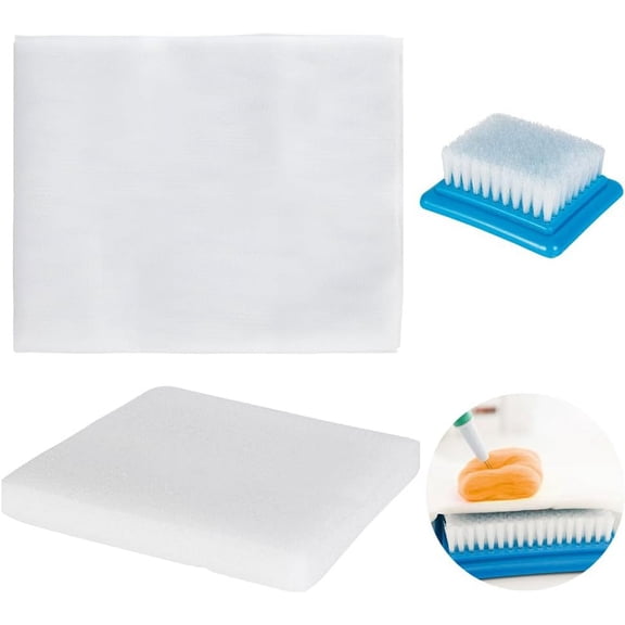 1Pc Rectangle Foam Mat with 1Pc Polyester Net Mesh Fabric and 1Pc Plastic Wool Felting Needle Mat Brush Mixed Color 112~825x92~510x0.1~40mm diy