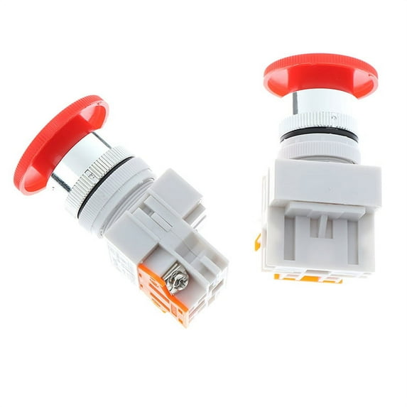 1Pc Red Mushroom Cap Normally Closed Emergency Stop Push Switch Button 10A O WA