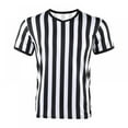 thumbnail image 1 of 1Pc Referee Uniform V-neck T-shirt Black and White Striped Style for Basketball Football Volleyball Referee Uniform 3XL, 1 of 6