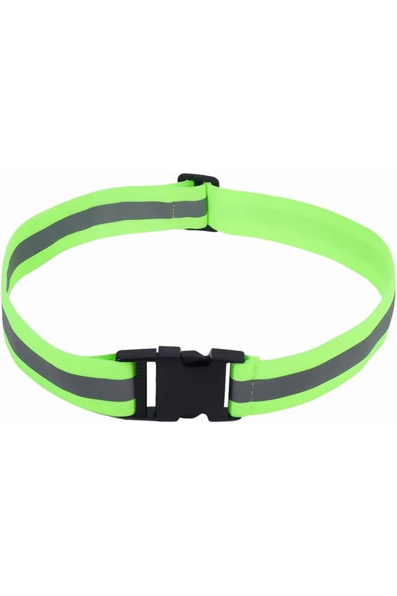 1Pc Reflective Polyester Stretch Waist Belts Night Running Warning Blets Green Yellow 611~1095x38x11mm for DIY