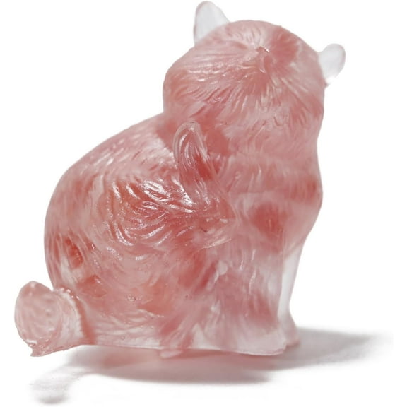 1Pc Resin Cat Figurine Cherry Quartz Ornament for Desktop Decor Gift for Home Office 45x30x35mm Mixed Color