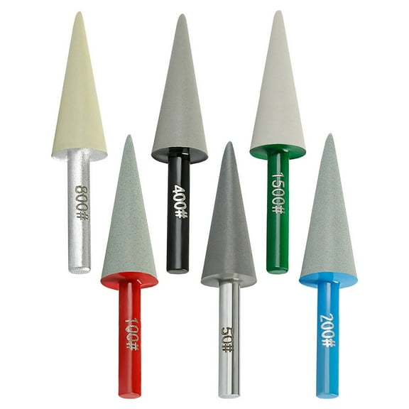 1Pc Resin Diamond Grinding Head Conical Cone Burring Bit 6Mm Shank Polishing Head 50-150 Grit For Stone Carving Rotary Tool Grit 200 Fangkenuo