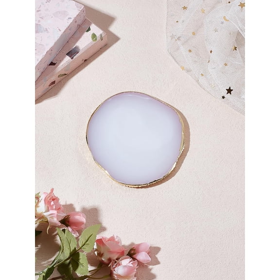 1Pc Resin Imitation Agate Color Palette Makeup Cosmetic Nail Art Tool Nail Art Tool Gel Design Art Makeup Mixing Tray for Cosmetic Mixing Tools 8.95x10x0.75cm Making DIY