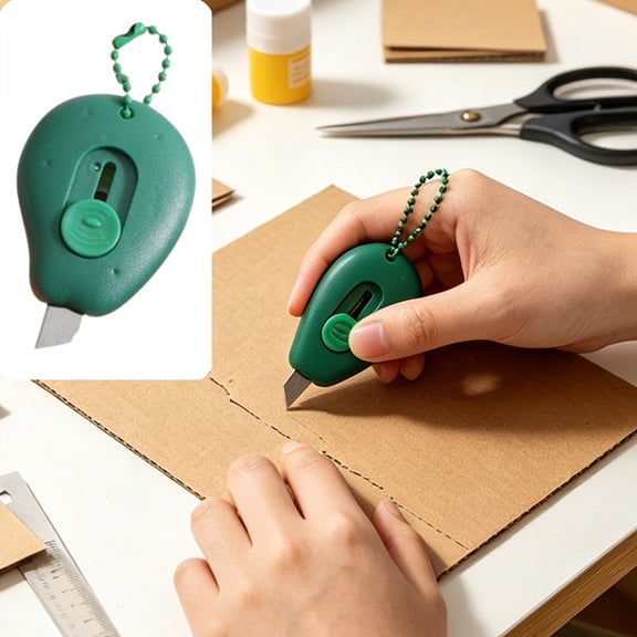 1Pc Retractable Mini Utility Craft Knife with Hanging Hole, Portable Multi-Functional Art Cutter, Practical Tool for Letter Opening, Carton Unpacking and Daily Office Cutting