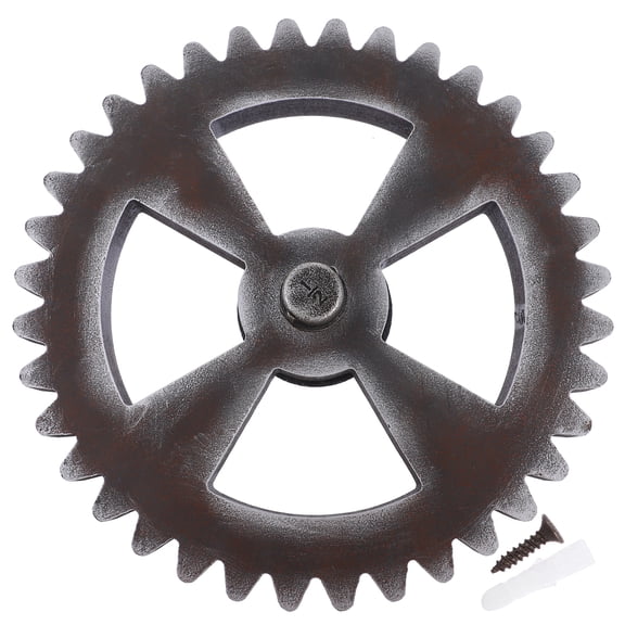 DEEPCRAFF 1Pc Vintage Round Wood Gear Wall Pendant Creative Wall Decor for Office