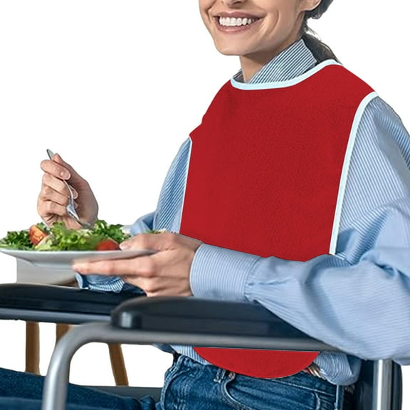 1Pc Reusable Adult Bibs for Eating Waterproof Washable Dining Clothing Protector,Gift for Women Men Senior Citizens