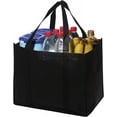 thumbnail image 1 of 1Pc Reusable Grocery Bags, Shopping Bags for Groceries, Black Non-Woven Fabric Multifunctional Shopping Bag with Reinforced Handles & Thick Plastic Support Bottom yo Hold 50+ Pounds of Groceries, 1 of 7