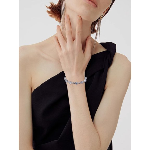 1Pc Rhinestone Decor Bracelet Alloy Pave Cubic Zirconia Open Cuff Bangles Stackable Wristband Set Fashion Statement Jewelry for DIY handcrafting