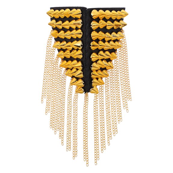 1Pc Rivet Shoulder Epaulet Fashion Epaulette Unique Tassel Chain Epaulet