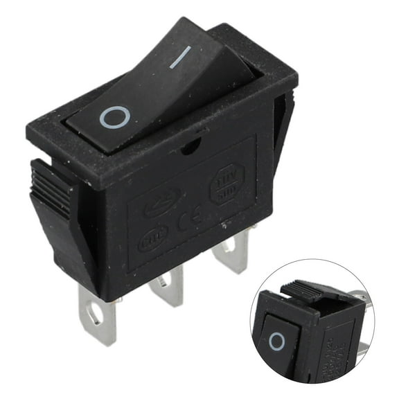 1Pc Rocker Switch On/Off 3 Pin Red Green Blue Yellow Kcd3 Rectangular Latching Neon Rocker Switch Power Tools Accessories