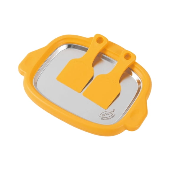 1Pc Rolled Ice Cream Maker,Ice Roll Maker Plate With 2 Spatulas,Instant Cold Plate Rolled Ice Machines For Homemade DIY Smoothies,Frozen Yogurt Rolls Tray,Instant Gelato Pan/Roll,Yellow,9.92x7.67"