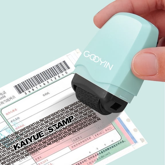 1Pc Roller Stamps Identity Prevention Theft Stamp Wide Rolling Security Stamp for Privacy Protection, ID Blockout and Address Blocker for School Students Office Workers -Green